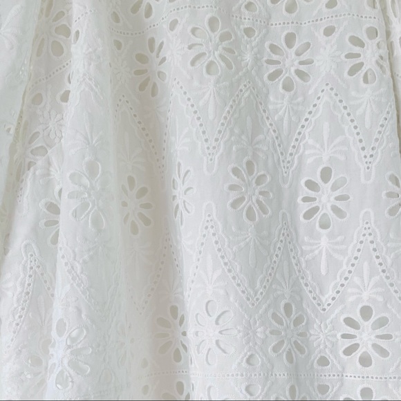 kate spade Eyelet Blouson Sleeve White Cotton Dress - Picture 5 of 10